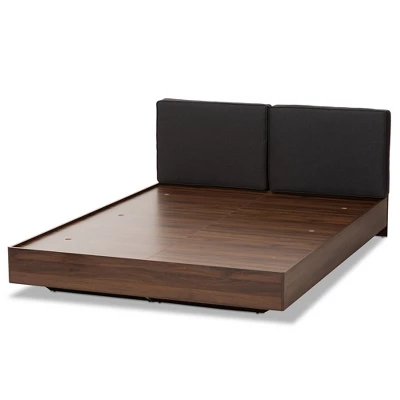 Queen Iselin Finished Storage Platform Bed Dark Gray/Walnut Brown - Baxton Studio 5 Queen Iselin Finished Storage Platform Bed Dark Gray/Walnut Brown - Baxton Studio - Image 5