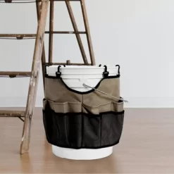 Household Essentials Bucket Caddy Tan/Black