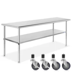 GRIDMANN Stainless Steel Table With 4 Casters (Wheels), NSF Commercial Kitchen Work & Prep Table -Cozy Living Deals Store GUEST 4d103d7c 1be4 4259 8fc6 e9d9cdff0d5a