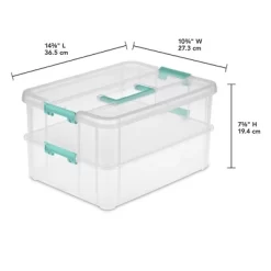 Sterilite Convenient Small Home 2-Tiered Layer Stack Carry Storage Box With Colored Accent Secure Latching Lid, Clear (8 Pack) 6 Sterilite Convenient Small Home 2-Tiered Layer Stack Carry Storage Box With Colored Accent Secure Latching Lid, Clear (8 Pack) -Cozy Living Deals Store GUEST 4dab7c08 1d2a 4b3a 9aa1 781584416d0e