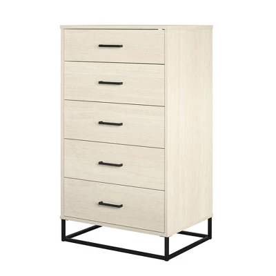 Kelly 5 Drawer Dresser Ivory Oak - Novogratz 2 Kelly 5 Drawer Dresser Ivory Oak - Novogratz - Image 2