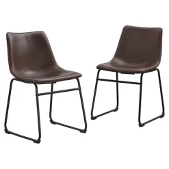 Set Of 2 Laslo Modern Upholstered Faux Leather Dining Chairs - Saracina Home -Cozy Living Deals Store GUEST 4df149f4 10cd 43f6 ae87 21d2762646ef