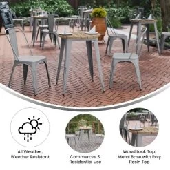 Merrick Lane Indoor/Outdoor Dining Table, 23.75" Round All Weather Poly Resin Top With Steel Base -Cozy Living Deals Store GUEST 4e3d731c 9cec 4235 9341 a76b4c5e9827