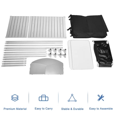 Costway Portable BBQ Camping Grill Table Kitchen Sink Station W/ Storage Organizer Basin 8 Costway Portable BBQ Camping Grill Table Kitchen Sink Station W/ Storage Organizer Basin - Image 8