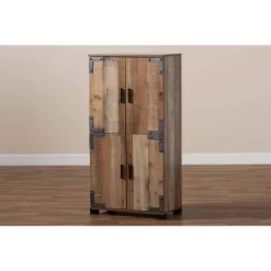 4 Door Cyrille Wood Shoe Cabinet Brown - Baxton Studio -Cozy Living Deals Store GUEST 4ef12423 ca33 49a7 bc19 d0758db6fc88