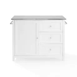 Soren Stainless Steel Top Kitchen Island/Cart Stainless Steel /White - Crosley -Cozy Living Deals Store GUEST 4f2b86d4 aec4 466f b33d af65ecee46a0