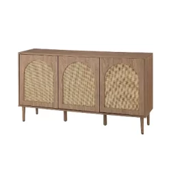 Philemon 56Wide Modern Cabinet Sideboard With Rattan Design | Karat Home