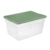 Sterilite Stackable 56 Quart Storage Tote Organizing Home And Office Containers With Secure Latching Lid And Built In Handles, (8 Pack)