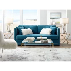 Uttermost Modern Glam Iron Square Accent Side End Table 13" Wide Gold Tempered Black Glass Tabletop For Living Room Bedroom House