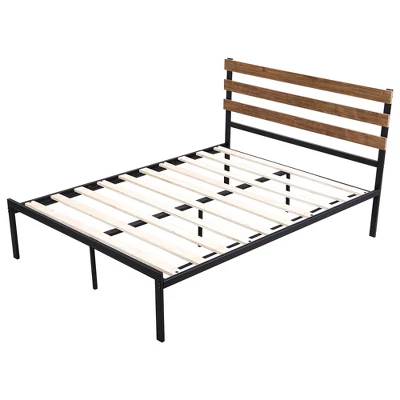 Costway Twin Size Metal Platform Bed Frame Mattress Foundation Wooden Headboard 10 Costway Twin Size Metal Platform Bed Frame Mattress Foundation Wooden Headboard - Image 10