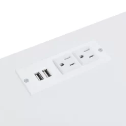 Nightstand With USB Charging Ports, End Table With 1 Drawer And Metal Legs, White+Natural Finish-ModernLuxe -Cozy Living Deals Store GUEST 5058bc00 f1e0 44ec bf36 4b6b500c0c92