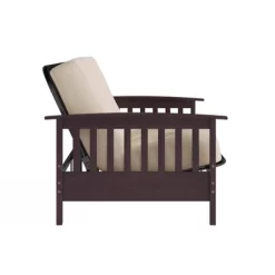 Full Size Holly Espresso Wood Arm Futon Frame With 6" Microfiber Mattress Tan - Room & Joy -Cozy Living Deals Store GUEST 50b30d4a c994 4547 8edf 9da6cb84b9a5