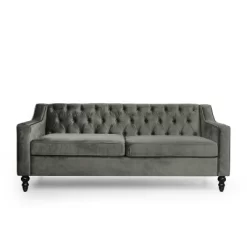 Knouff Modern Glam Tufted Velvet 3 Seater Sofa - Christopher Knight Home -Cozy Living Deals Store GUEST 50cc4edd 83fc 4087 921c 1dc7b1f0fba7