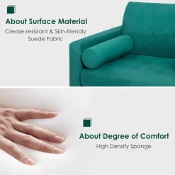 Costway Modern Loveseat 2-Seat Sofa Couch W/ 2 Bolsters Side Storage Pocket Teal 16 Costway Modern Loveseat 2-Seat Sofa Couch W/ 2 Bolsters Side Storage Pocket Teal -Cozy Living Deals Store GUEST 50fee9eb b810 4569 860b 8b234274ce99