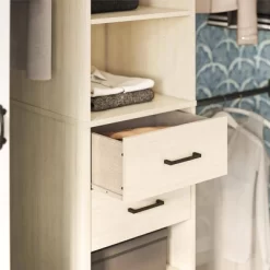 Kelly 5 Shelf 2 Drawer Closet Organizer With 3 Adjustable Hanging Rods Ivory Oak - Novogratz -Cozy Living Deals Store GUEST 511c48cd bab6 470f a160 34272ae5e06e