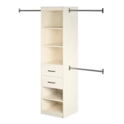 Kelly 5 Shelf 2 Drawer Closet Organizer With 3 Adjustable Hanging Rods Ivory Oak - Novogratz -Cozy Living Deals Store GUEST 512deca1 d68f 4996 aa08 d1b80d06f351