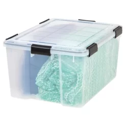 IRIS 62qt WeatherPro Plastic Storage Bin Clear