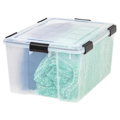 IRIS 62qt WeatherPro Plastic Storage Bin Clear 1 IRIS 62qt WeatherPro Plastic Storage Bin Clear