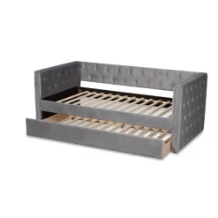 Larkin Velvet Fabric Upholstered Daybed With Trundle - Baxton Studio 11 Larkin Velvet Fabric Upholstered Daybed With Trundle - Baxton Studio -Cozy Living Deals Store GUEST 51a7addb c1f4 41be 9423 c632f1f6b43b