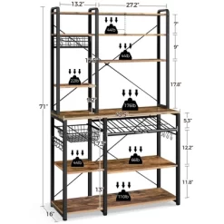 Yaheetech 71"H Large Baker's Rack With Hutch And Wine Rack -Cozy Living Deals Store GUEST 51edf677 c889 476b 88dd 00e6d6f052f8