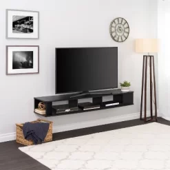 70" Wall Mounted TV Stand For TVs Up To 75" Black - Prepac -Cozy Living Deals Store GUEST 52065fac 8388 4b10 96ca 1389f14d1877