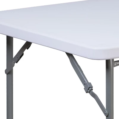 Emma And Oliver 2.81-Foot Square Granite White Plastic Folding Table - Card Table/Game Table 3 Emma And Oliver 2.81-Foot Square Granite White Plastic Folding Table - Card Table/Game Table - Image 3