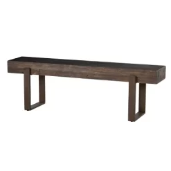 Dartem Rustic Industrial Bench Brown - Aiden Lane