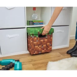 Ukonic Minecraft Grassy Block Fabric Storage Bin Cube Organizer With Lid | 13 Inches -Cozy Living Deals Store GUEST 53bceb79 794d 4e54 9d58 fc0673f744c2