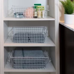 Set Of 3 Storage Bins - Basket Set For Toy, Kitchen, Closet, And Bathroom Storage - Small, Medium, And Large Shelf Organizers By Home-Complete (White) -Cozy Living Deals Store GUEST 542786a2 4455 4389 94cd 4a693b2705cd