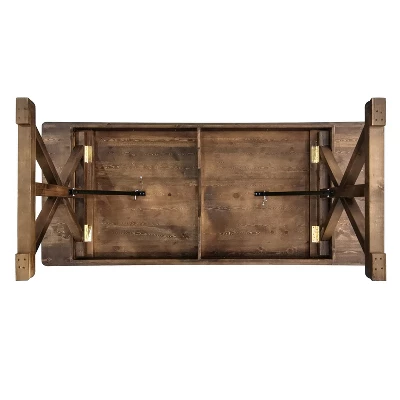 Merrick Lane 8' X 40" Rectangular Antique Rustic Solid Pine Foldable Dining Table With Crisscross Legs 12 Merrick Lane 8' X 40" Rectangular Antique Rustic Solid Pine Foldable Dining Table With Crisscross Legs - Image 12