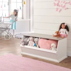 Badger Basket Two Bin Stackable Storage Cubby White/Gray Woodgrain -Cozy Living Deals Store GUEST 548f14aa 6559 4032 95e6 4a940a03a507