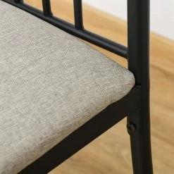 HOMCOM 5 Piece Dining Room Table Set With 4 Metal Frame Chairs For Kitchen, Dinette, Breakfast Nook, Grey -Cozy Living Deals Store GUEST 54e84aac ef15 4a76 b6f4 e6b1decd076f