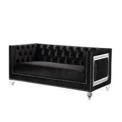 67" Heibero Sofa Black Velvet - Acme Furniture -Cozy Living Deals Store GUEST 5522cc72 64ad 45f0 82e3 f183055d3228