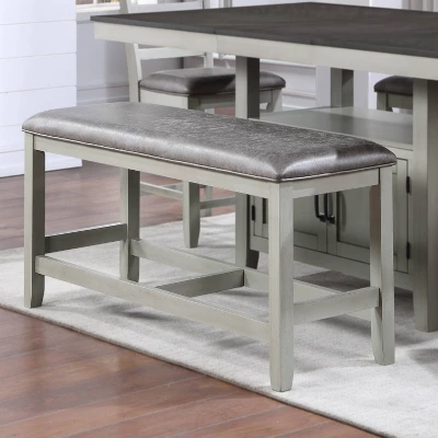 26" Hyland Counter Bench Gray - Steve Silver Co. 3 26" Hyland Counter Bench Gray - Steve Silver Co. - Image 3