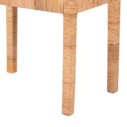 Abelia Natural Rattan And Mahogany Wood Short Accent Bench Natural Brown - Baxton Studio -Cozy Living Deals Store GUEST 5670074a 679d 472c b38d d643b47b0ff9