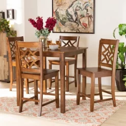 5pc Nicolette Wood Pub Dining Set Walnut/Brown - Baxton Studio 13 5pc Nicolette Wood Pub Dining Set Walnut/Brown - Baxton Studio -Cozy Living Deals Store GUEST 56adee41 f3dd 4874 a13f 5b16f7a497d4