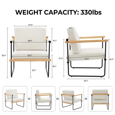 FERPIT Metal & Rubberwood Framed Velvet Accent Chair 4 FERPIT Metal & Rubberwood Framed Velvet Accent Chair - Image 4
