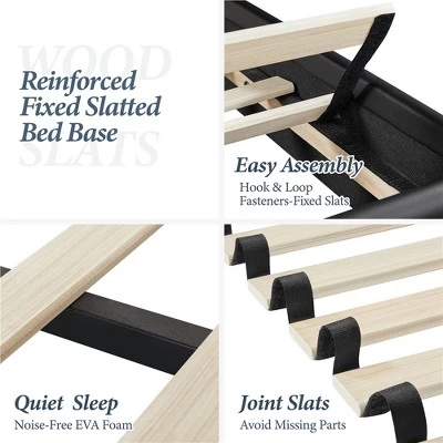 Yaheetech Upholstered Bed Frame With Button-Tufted Headboard 5 Yaheetech Upholstered Bed Frame With Button-Tufted Headboard - Image 5