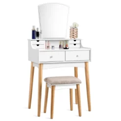 Costway Vanity Table 6 Dressing Table Cushioned Stool Makeup Table 11 Costway Vanity Table 6 Dressing Table Cushioned Stool Makeup Table -Cozy Living Deals Store GUEST 56be7a87 9dd0 4779 a611 2cf03d4f01ea