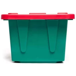 HOMZ 4415MXDC.02 Durabilt 15 Gallon Heavy Duty Impact Resistant Stackable Holiday Storage Tote With Snap-Fit Lid, Green/Red (4 Pack) -Cozy Living Deals Store GUEST 56cfccce 2e31 477d a6ea 29902f312f66