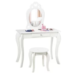 Costway Kids Vanity Set Princess Makeup Dressing Play Table Set W/Mirror -Cozy Living Deals Store GUEST 5766641d 3a49 43fc b65e 098227fae6bb