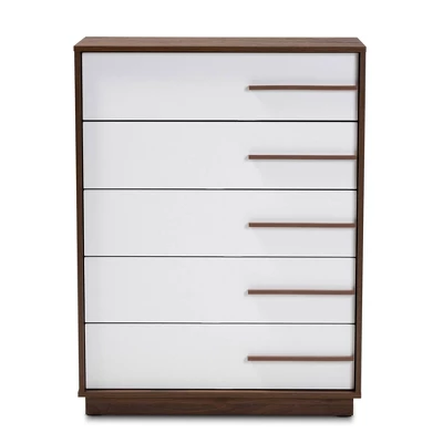 Mette Walnut Finished Wood Chest White - Baxton Studio 6 Mette Walnut Finished Wood Chest White - Baxton Studio - Image 6
