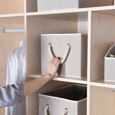 WeThinkStorage 2pk 34L Foldable Organizing Storage Bin With Rope Handle 1 WeThinkStorage 2pk 34L Foldable Organizing Storage Bin With Rope Handle