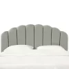 King Emma Channel Seamed Shell Headboard In Faux Silk Silver - Skyline Furniture