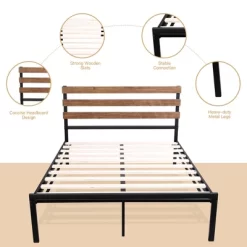 Costway Twin Size Metal Platform Bed Frame Mattress Foundation Wooden Headboard 16 Costway Twin Size Metal Platform Bed Frame Mattress Foundation Wooden Headboard -Cozy Living Deals Store GUEST 5864ee8c b72c 4408 ad90 df981079b799
