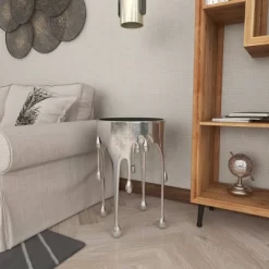 Contemporary Aluminum Melting Accent Table - Olivia & May -Cozy Living Deals Store GUEST 58958f67 4b31 4a07 bc7b f9a965db4c90