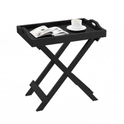 End Table With Removable Tray Top Black - Yorkshire Home