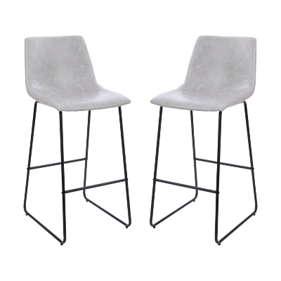 Merrick Lane 30 Inch Faux Bar Height Bucket Seat Stools, Set Of 2 18 Merrick Lane 30 Inch Faux Bar Height Bucket Seat Stools, Set Of 2 - Image 18