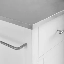 Savannah Stainless Steel Top Compact Kitchen Island Cart White - Crosley -Cozy Living Deals Store GUEST 5964c3ab 6565 49b7 b6bf 8be0ea08cbf3