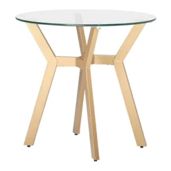 24" Architect Round End Table Gold/Clear Glass - Studio Designs Home -Cozy Living Deals Store GUEST 596556ca 11a3 45bf 8ace 98e9cac28a36